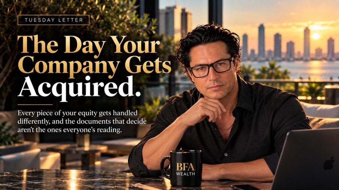 The Tuesday Letter: The Day Your Company Gets Acquired. Mateo Dellovo, Tuesday, October 6th, 2026.
