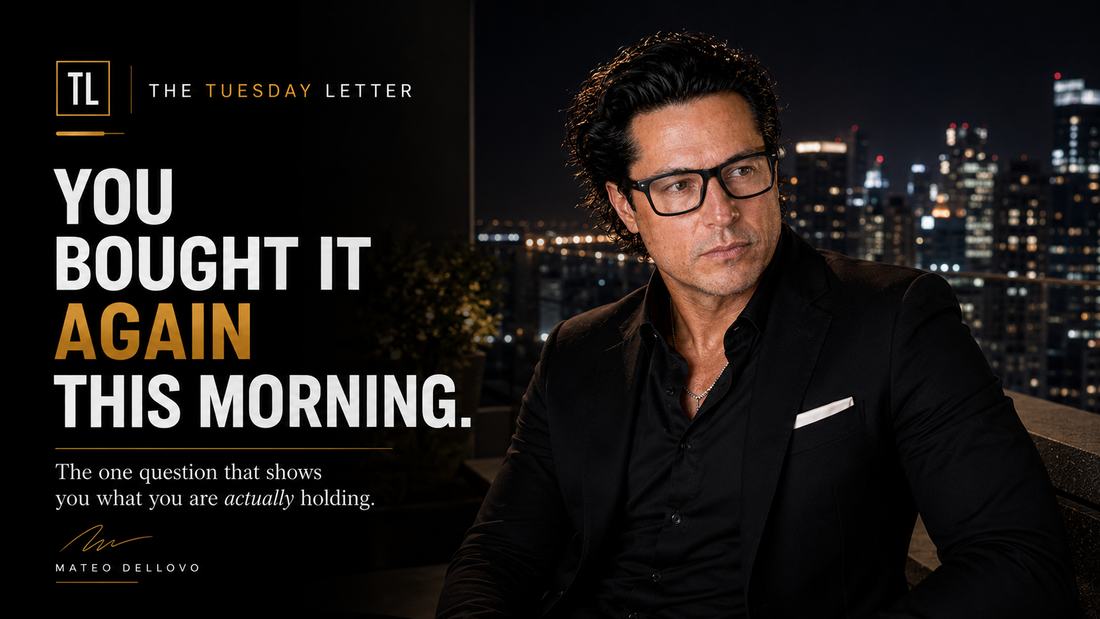 The Tuesday Letter: You bought it again this morning. The one question that shows you what you are actually holding. Mateo Dellovo, Tuesday, June 30th, 2026.