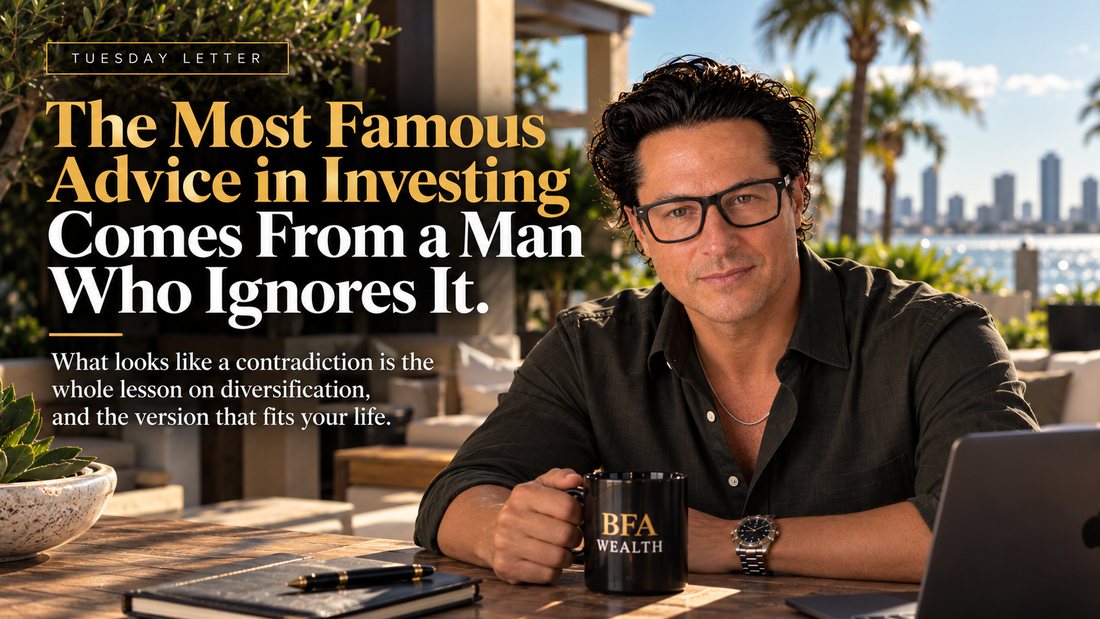 The Tuesday Letter: The Most Famous Advice in Investing Comes From a Man Who Ignores It. Mateo Dellovo, Tuesday, September 29th, 2026.