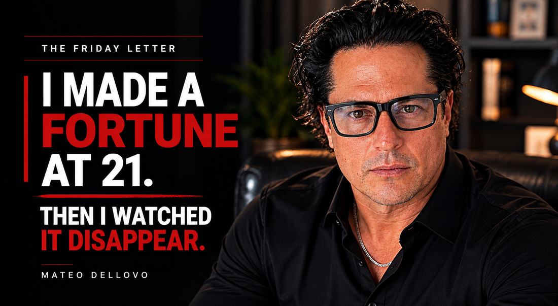 The Friday Letter: I made a fortune at 21. Then I watched it disappear. Mateo Dellovo, Friday, May 29th, 2026.